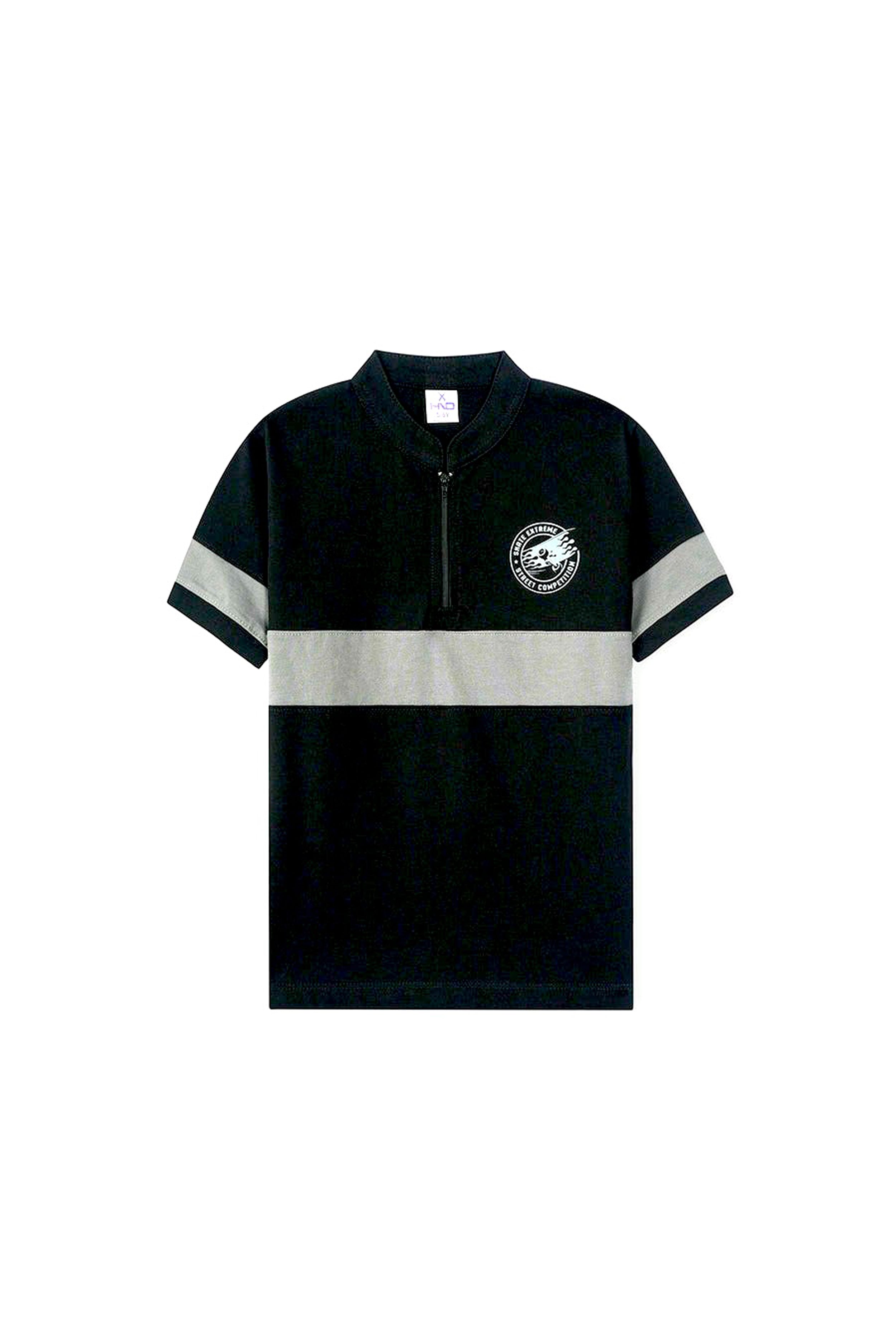 BLACK ZIPPER POLO