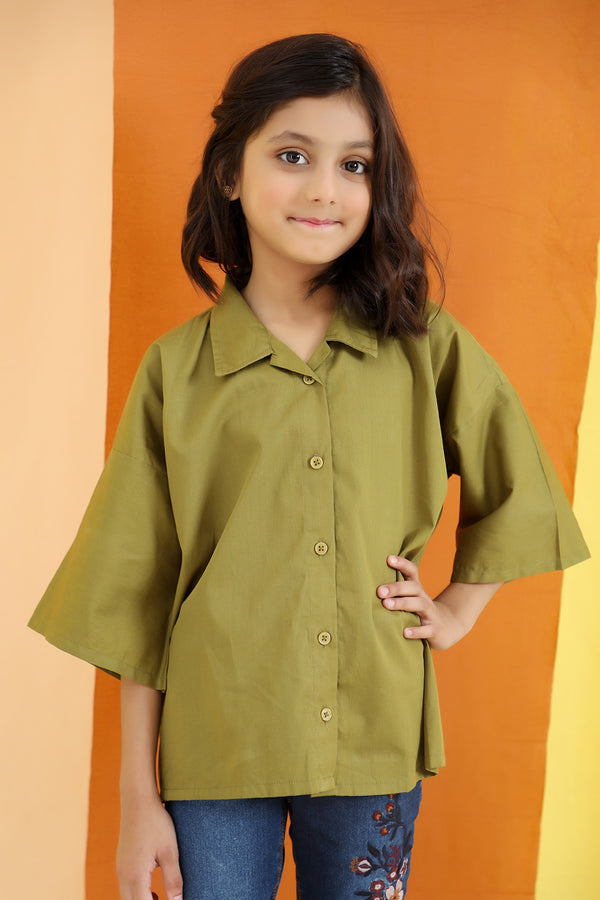 Girl's Woven Embroidery Top