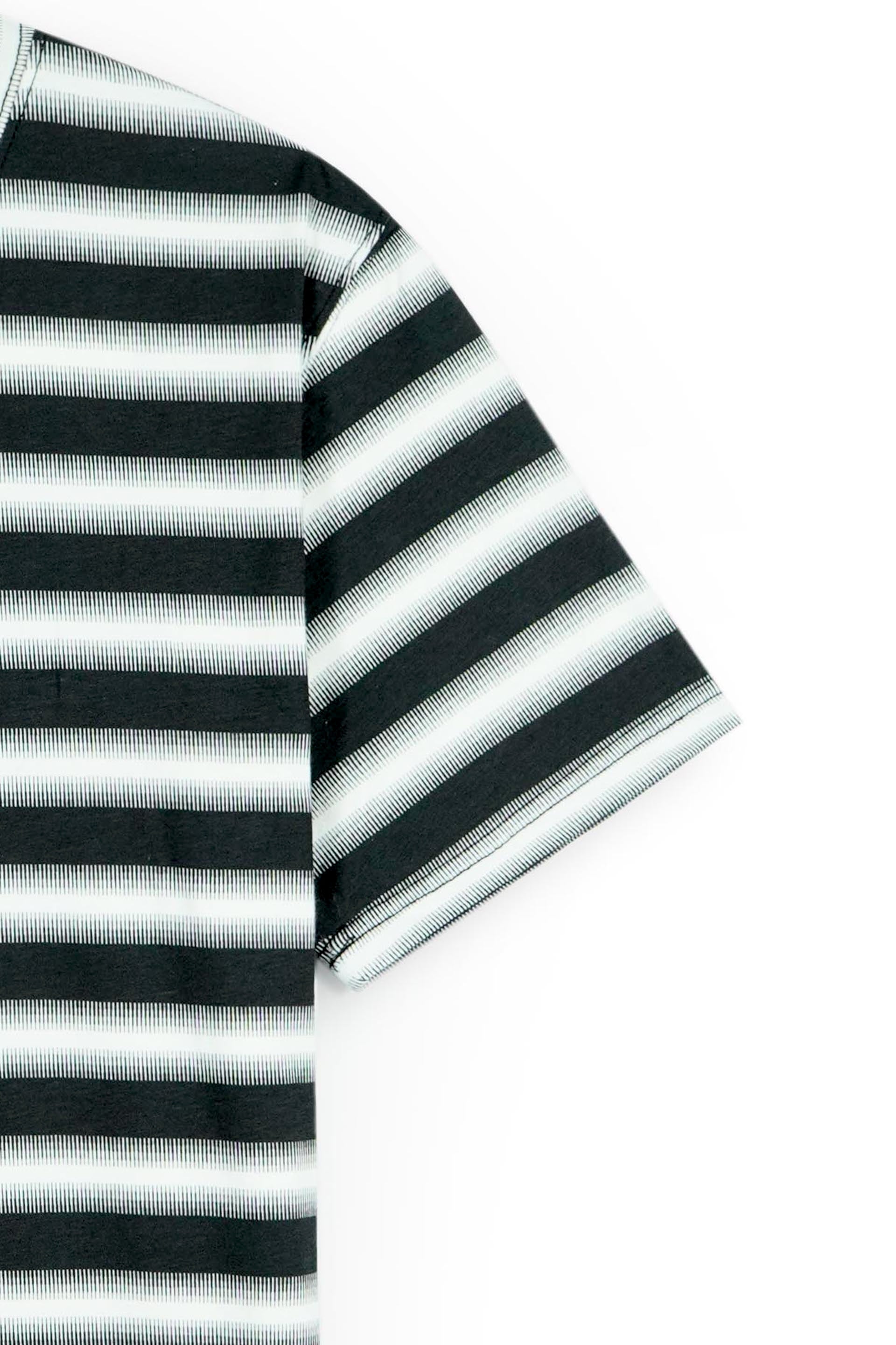 BLACK & WHITE STRIPED COTTON T-SHIRT