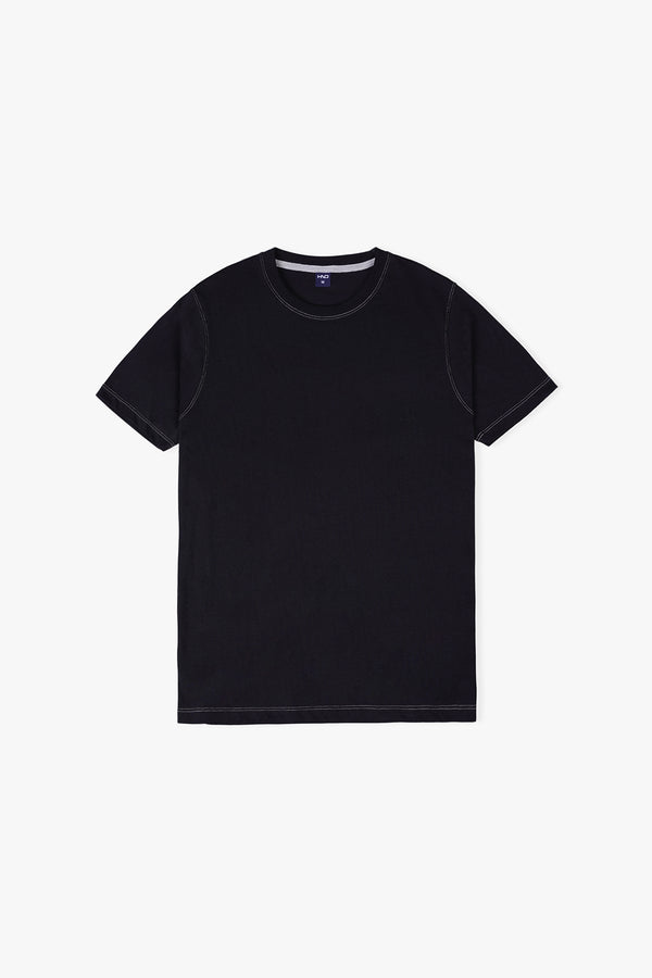 Men's Black T-Shirt With Contrast Thread