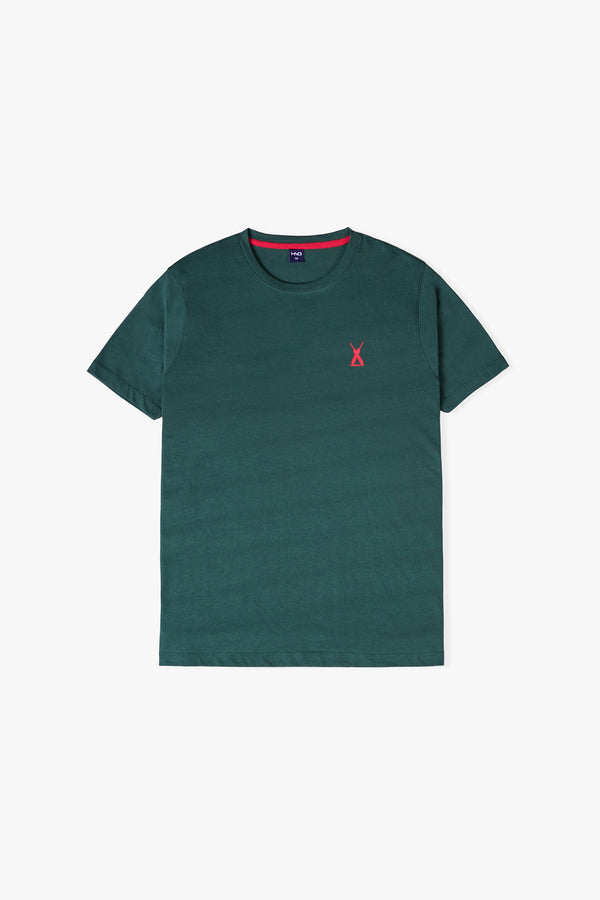 Men's Dark Green Basic T-Shirt