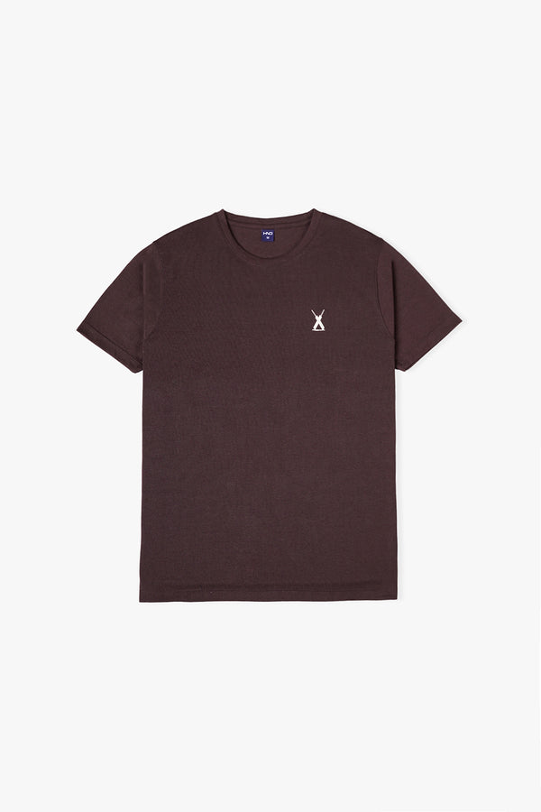 Men's Dark Brown Basic T-Shirt