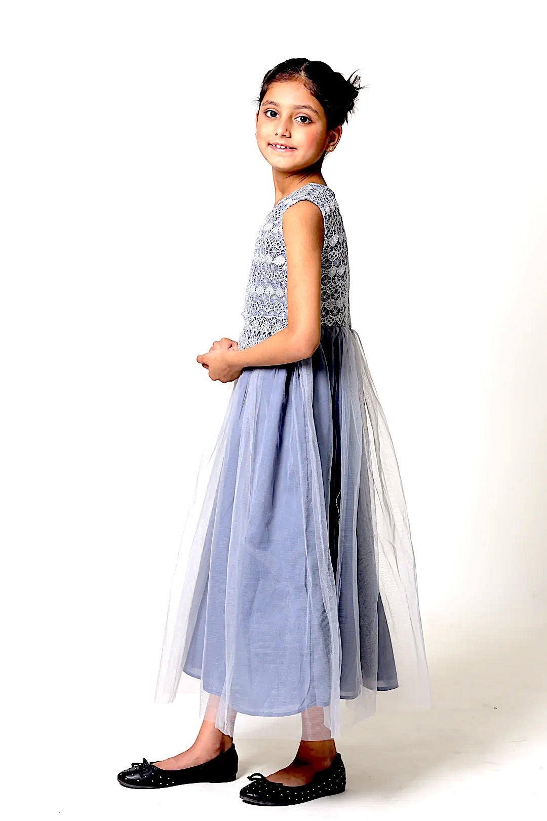GREY LONG DRESS FROCK