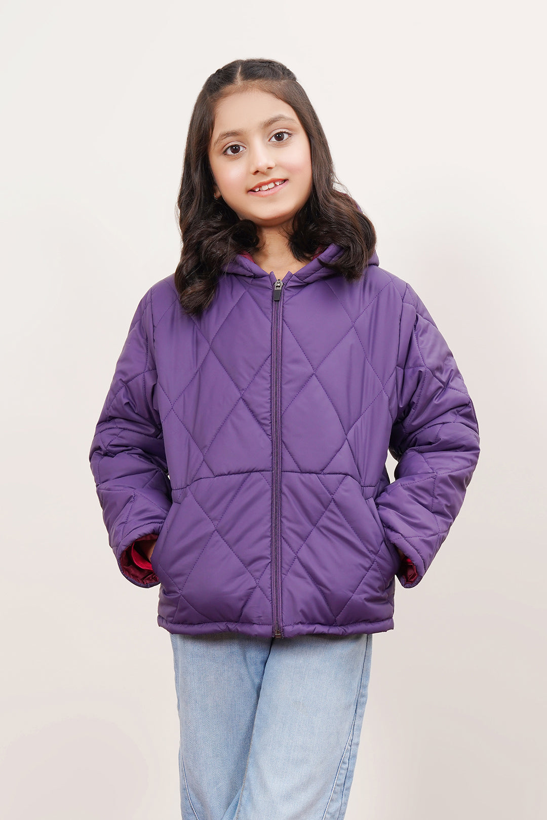 Unisex Quilted Puffer Zipper With Hood