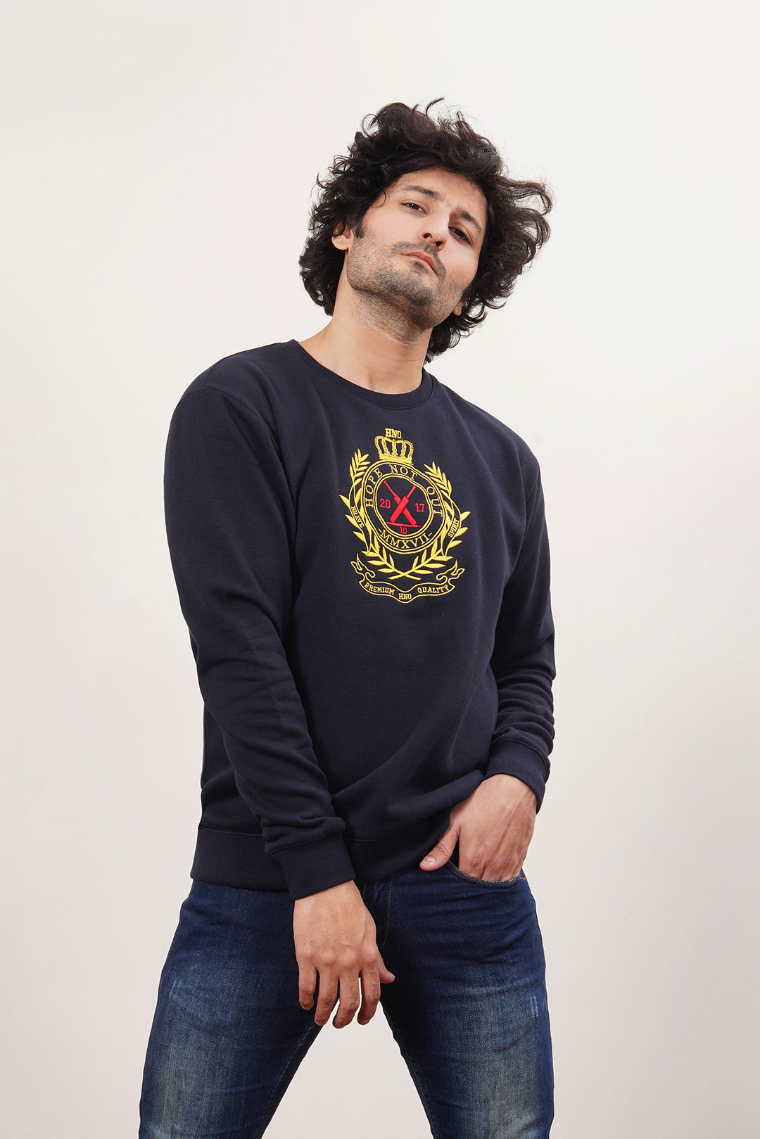 Men's HNO Oversized Sweat Shirt With Embroidery Emblem