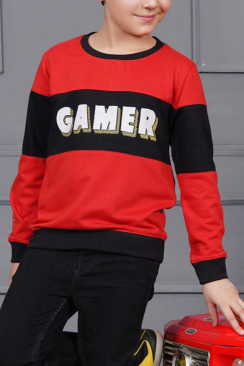 Boys Gamer Panneld Sweat Shirt