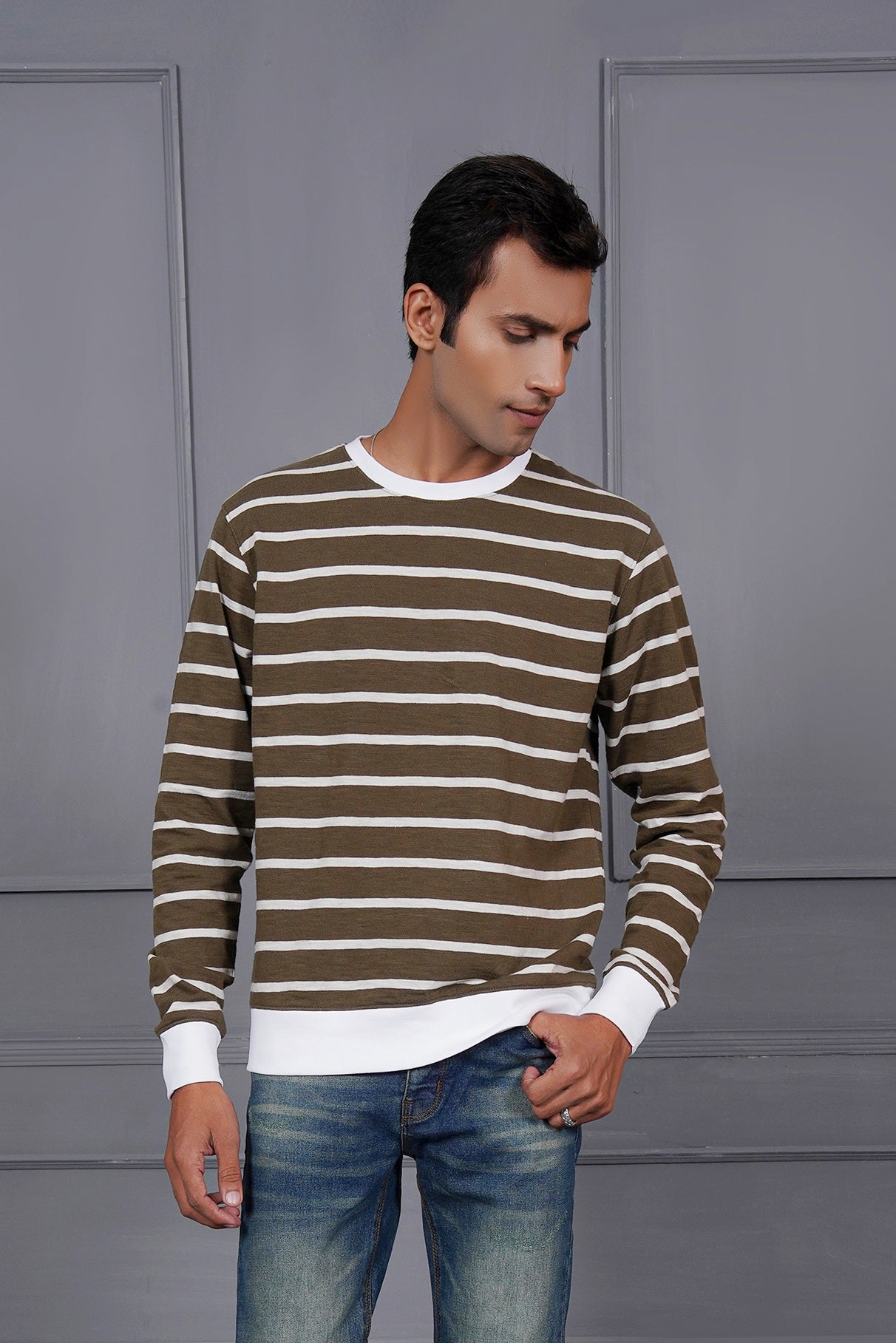 Men's Striper Sweat Shirt