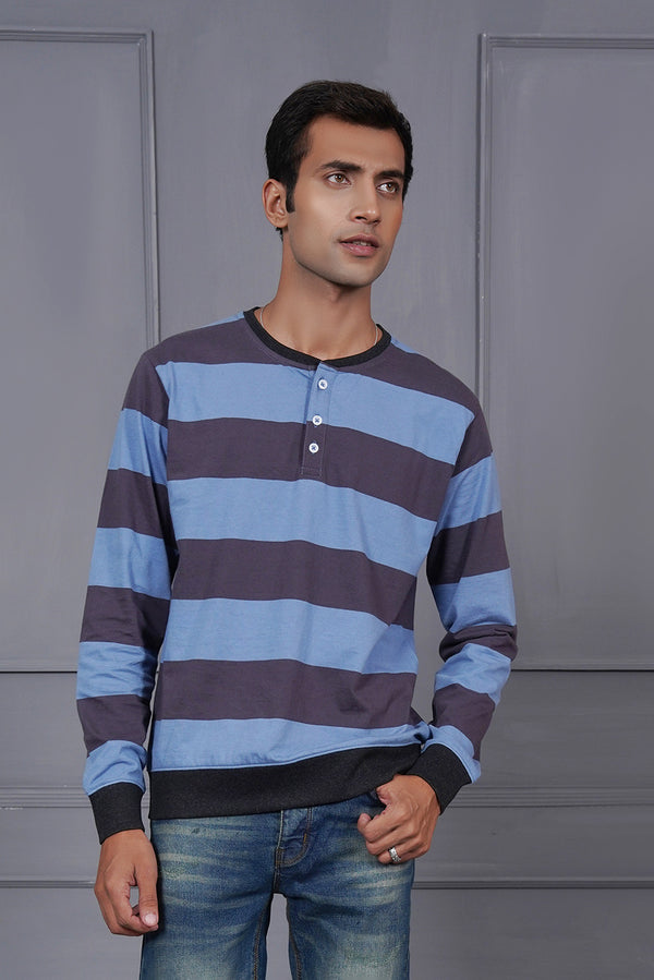 Men's Striper Henley Shirt
