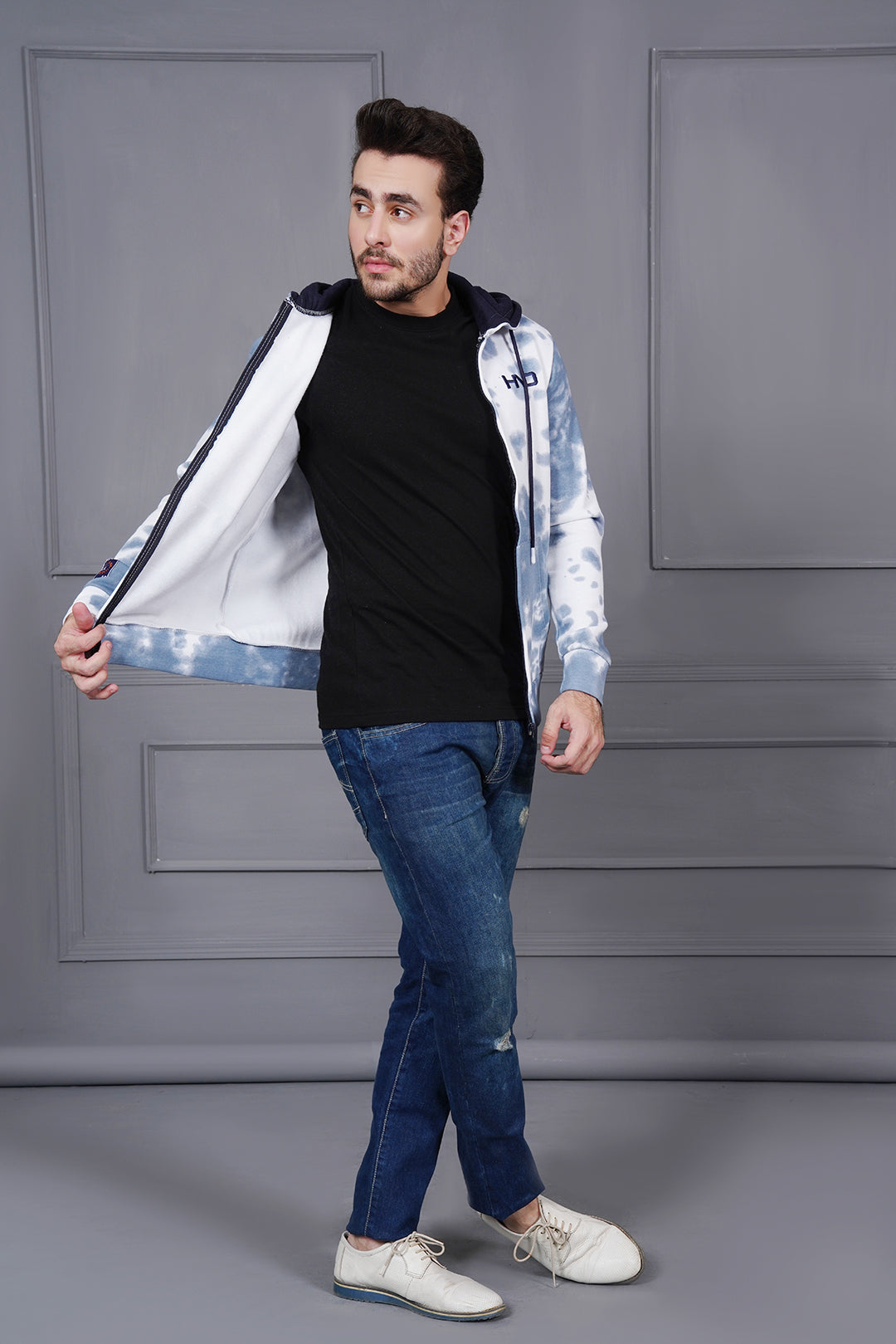 Tie & Dye Zipper Hood For Men