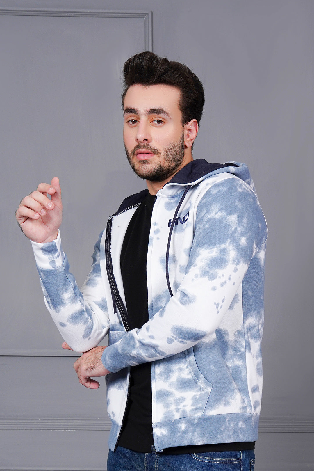 Tie & Dye Zipper Hood For Men