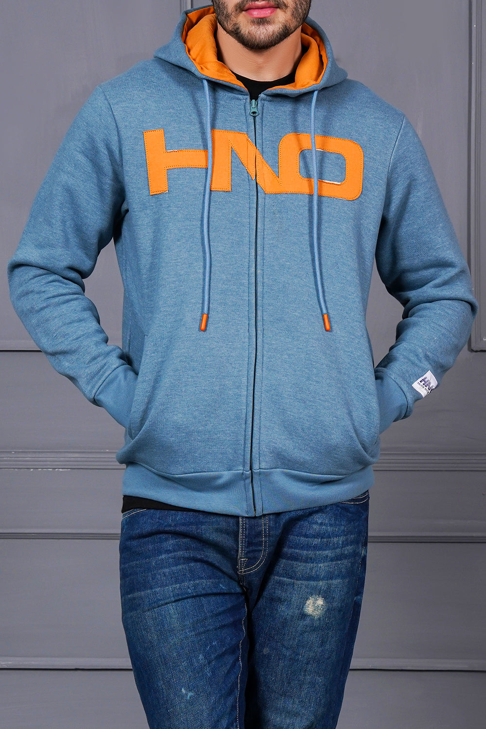 Cyan Blue Zipper Hoodie