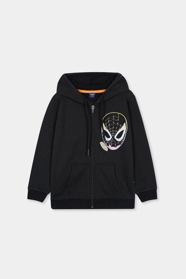 Spider Black Zipper Hood