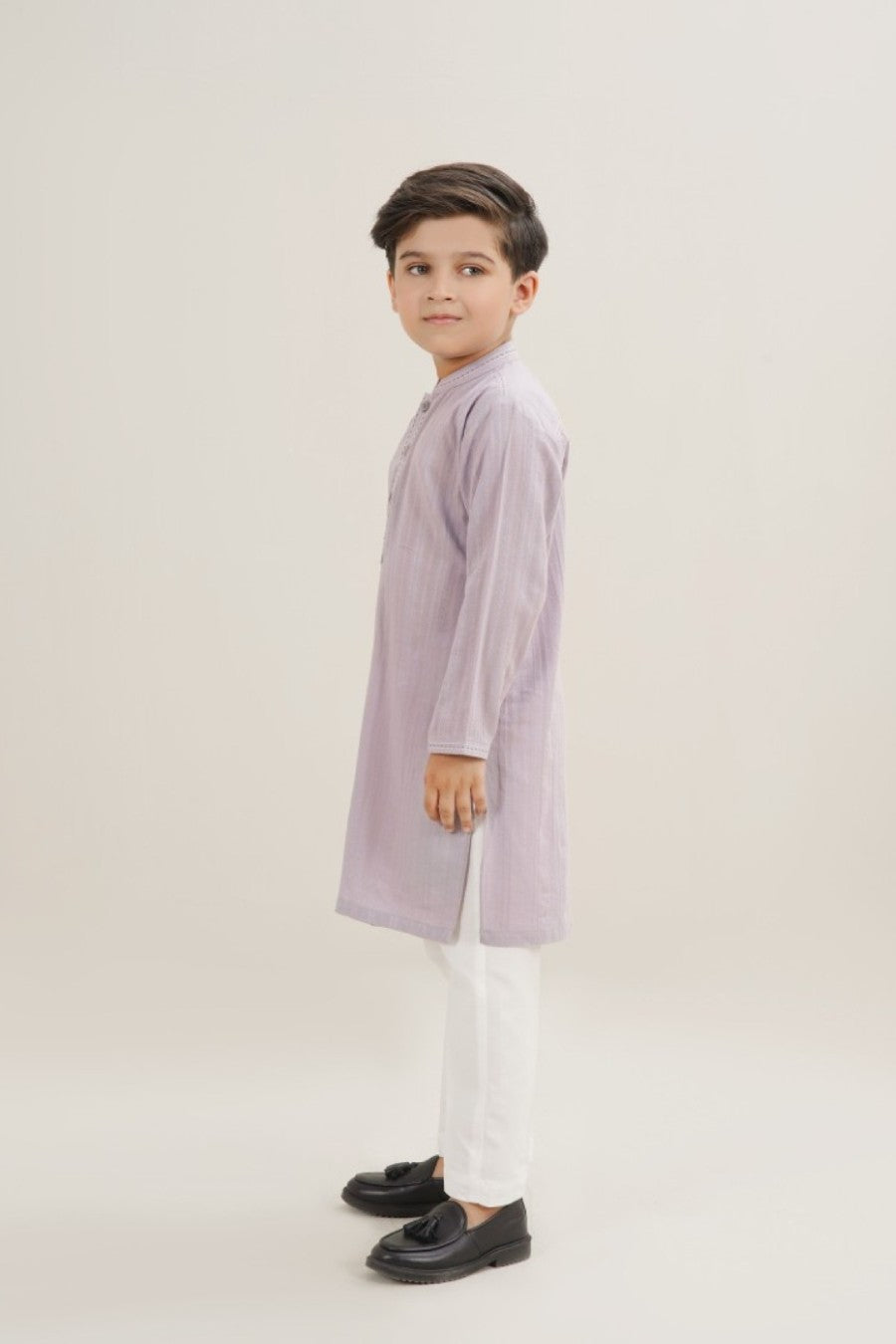 Traditional Cotton Jacquard Kurta For Boys