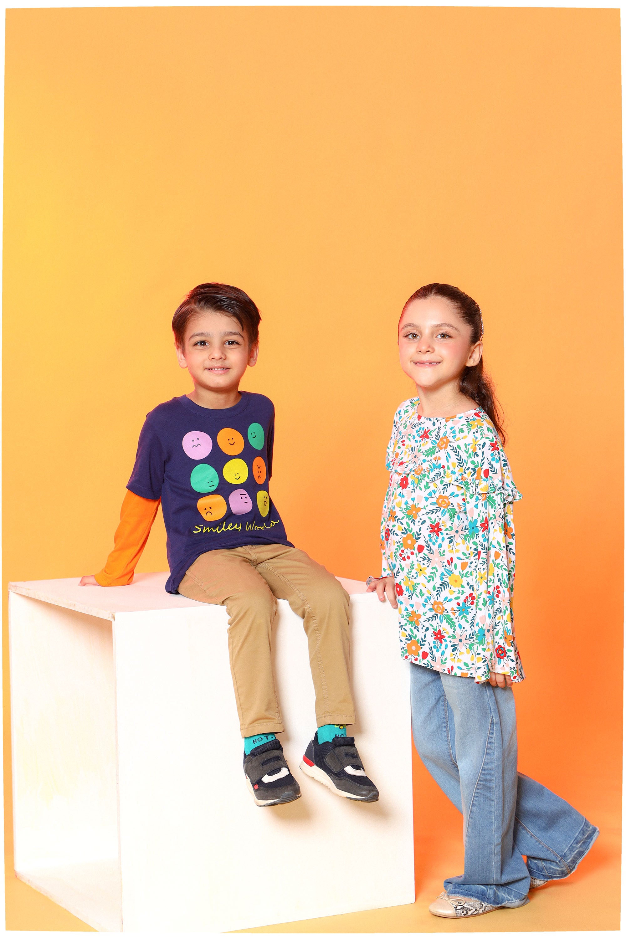 Smiley World Graphic Full Sleeve Crew Neck for Boys