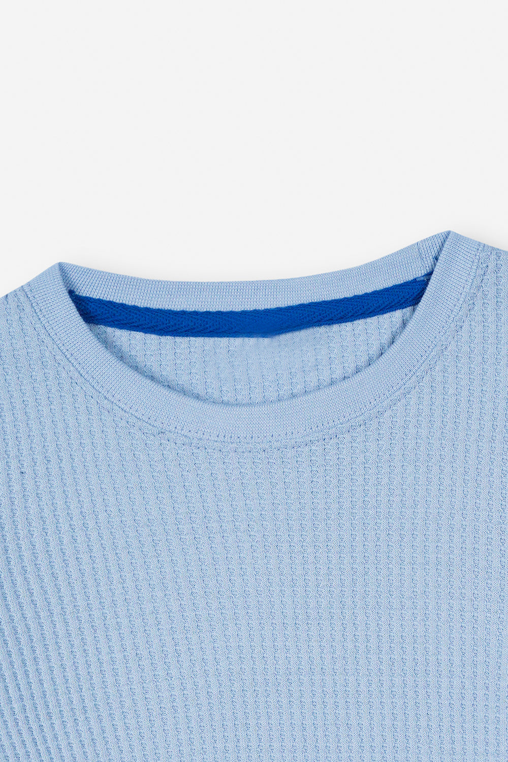 Sky Blue Knit Sweatshirt