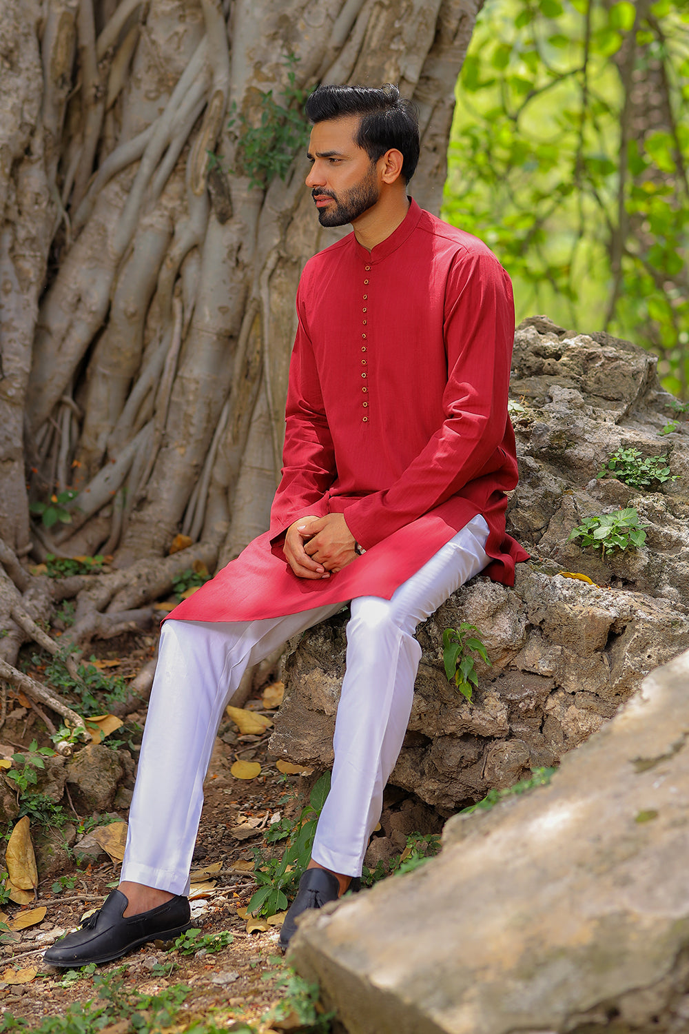 Maroon Kurta
