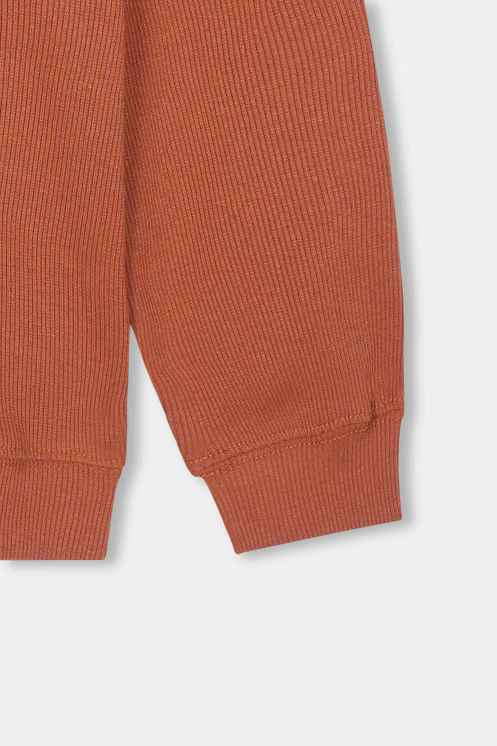 Brown Sweater Ribbed Hood