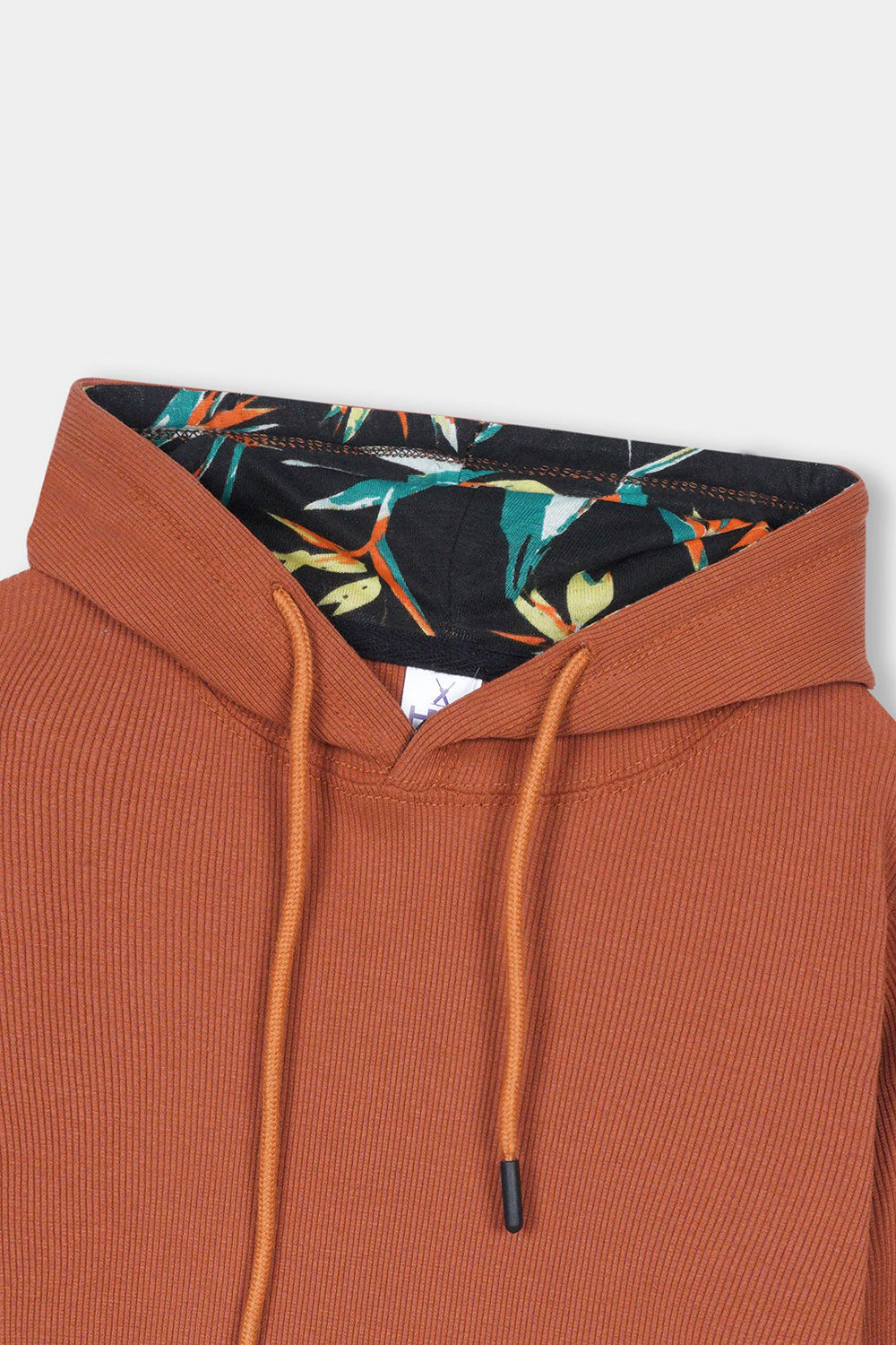 Brown Sweater Ribbed Hood