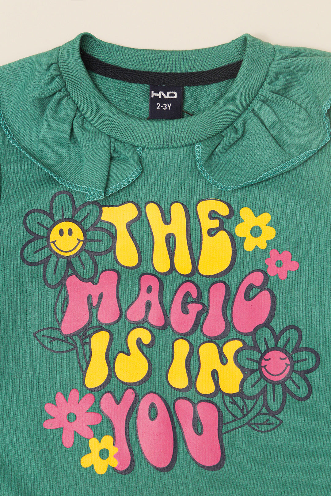 Girl's The Magic Printed With Frill Sweat Shirt
