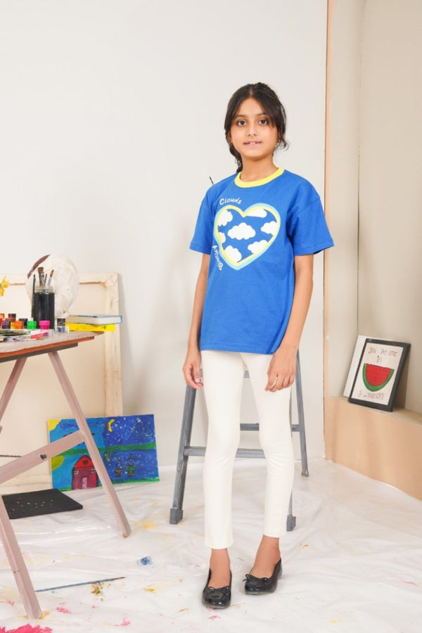 Heart Printed Tee For Girls