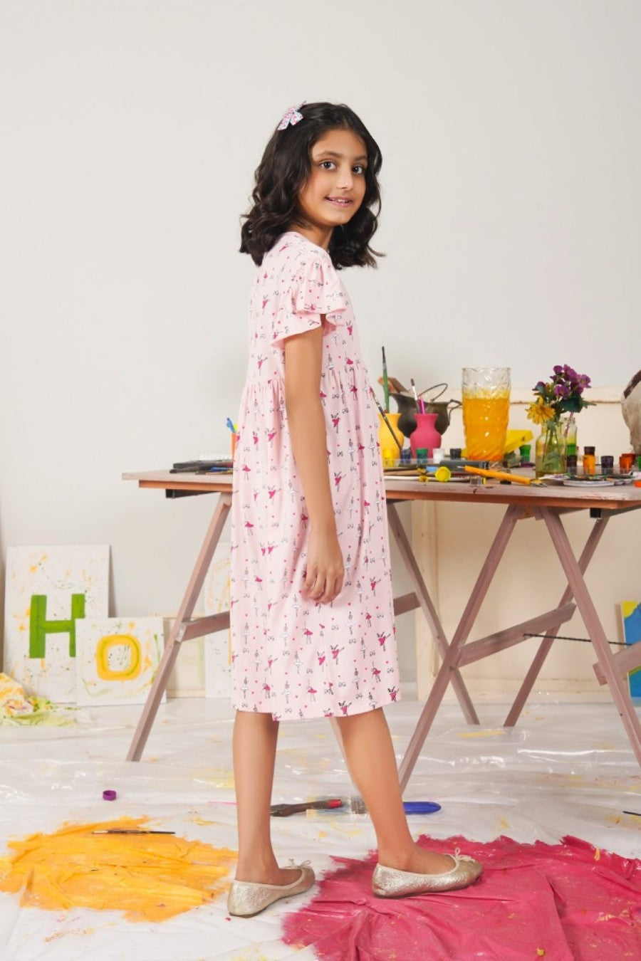 Printed Frilled Dress
