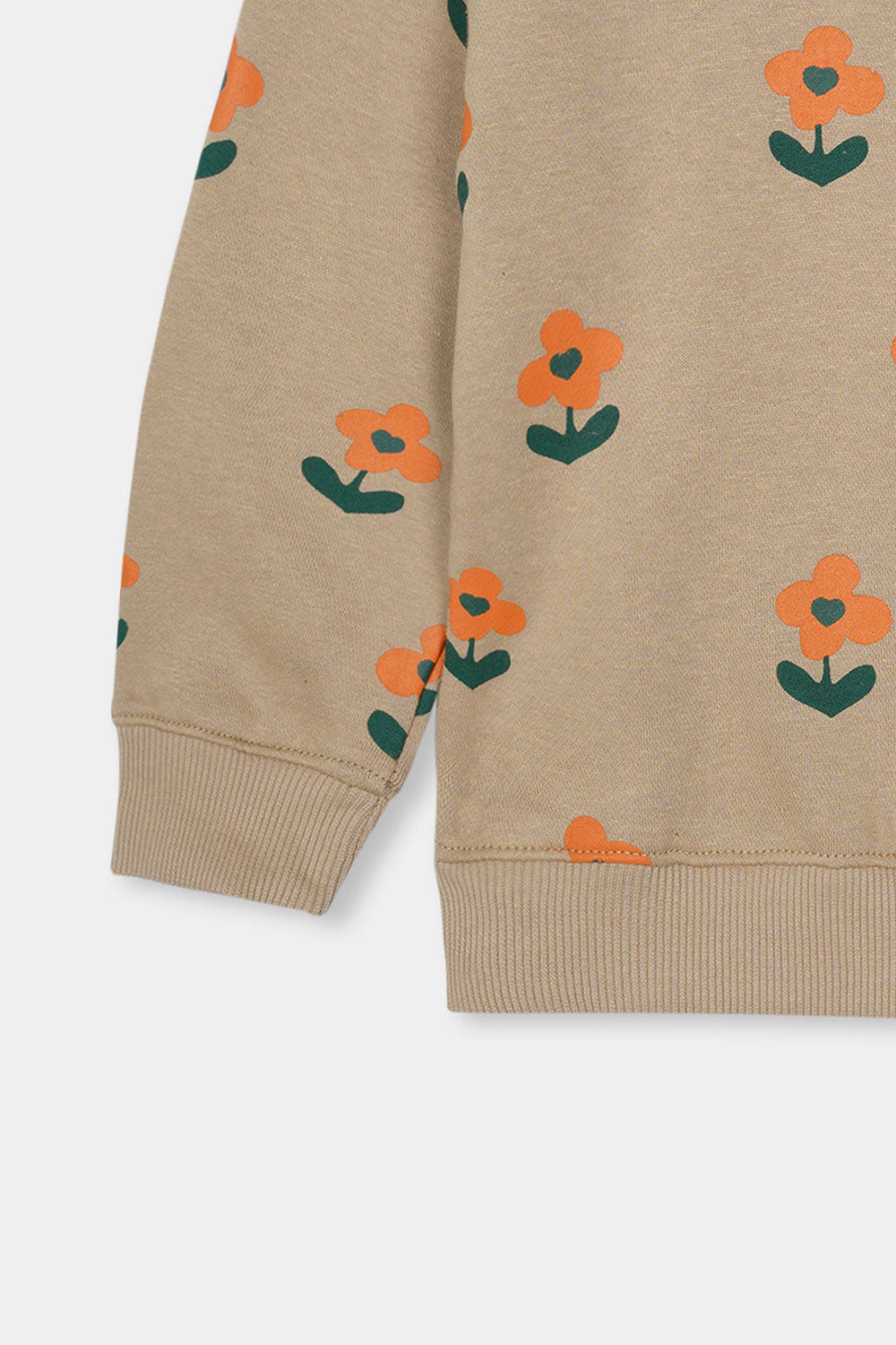 Floral Printed Girls Sweat Shirt