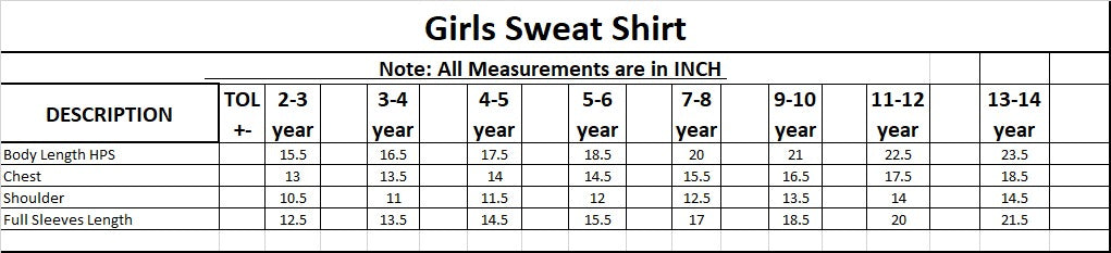 Girl's Self Fleece Printed Sweat Shirt