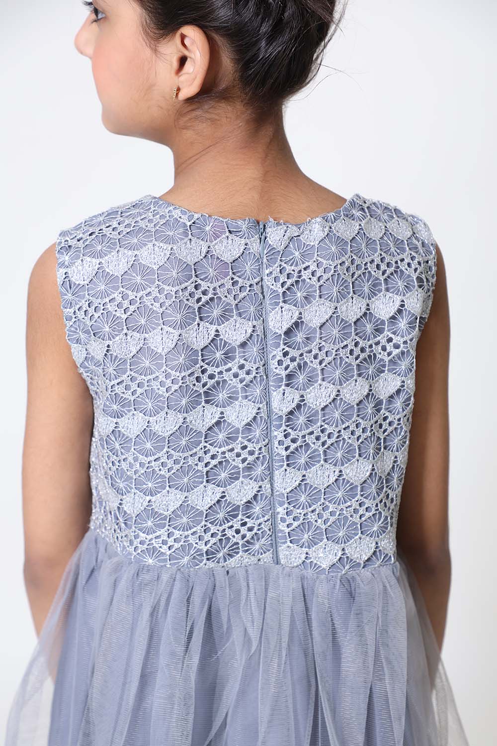 GREY LONG DRESS FROCK