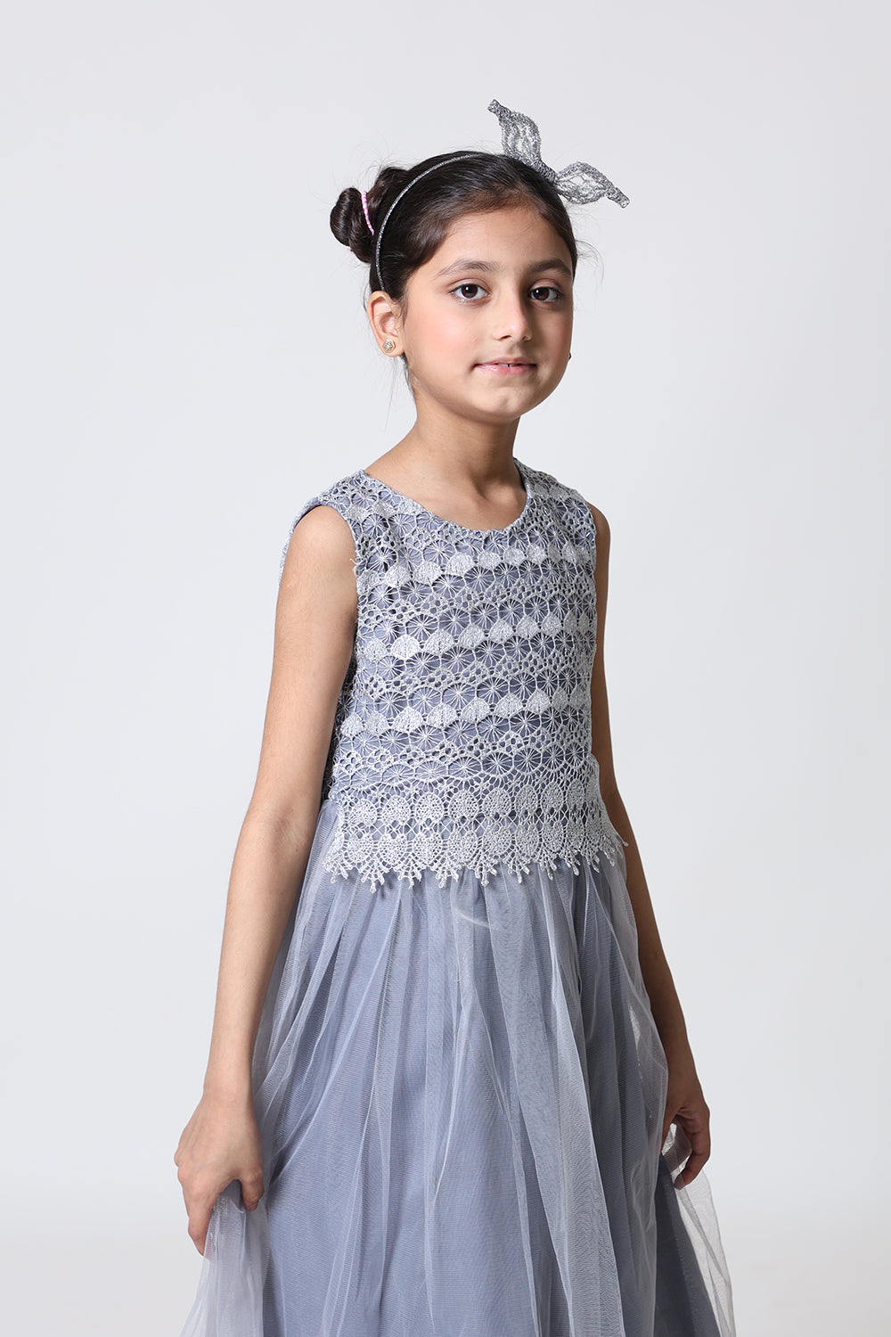 GREY LONG DRESS FROCK