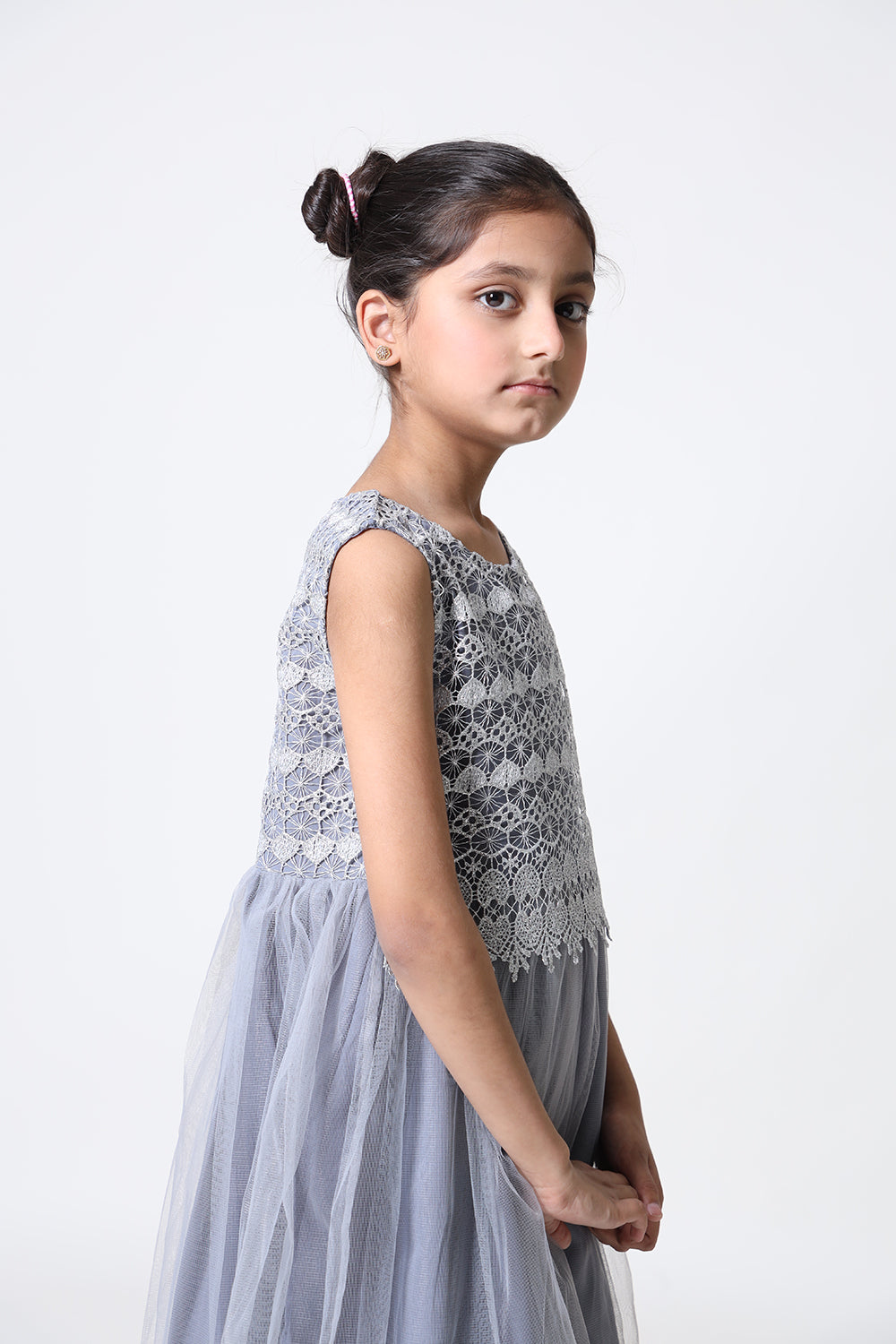 GREY LONG DRESS FROCK