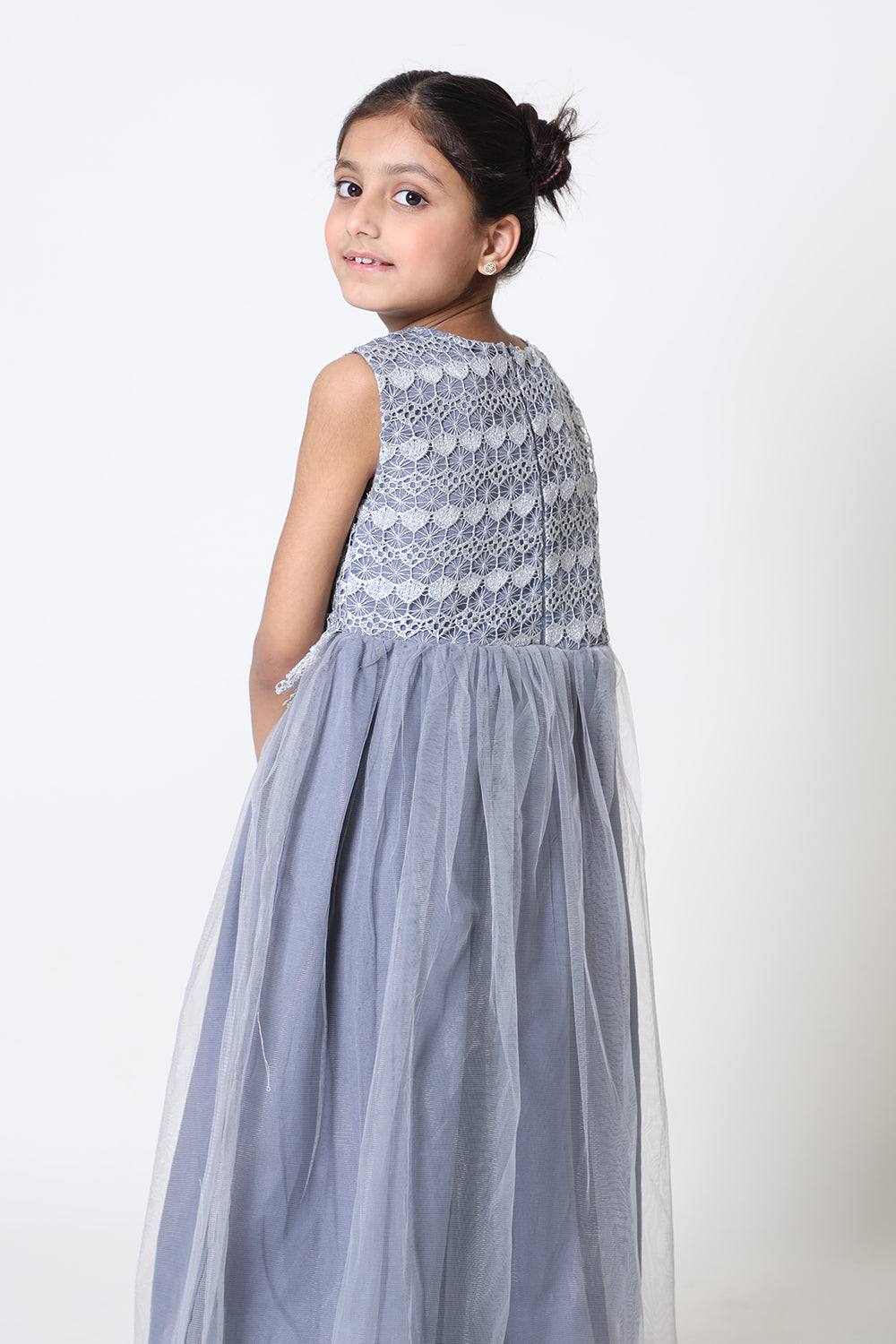 GREY LONG DRESS FROCK