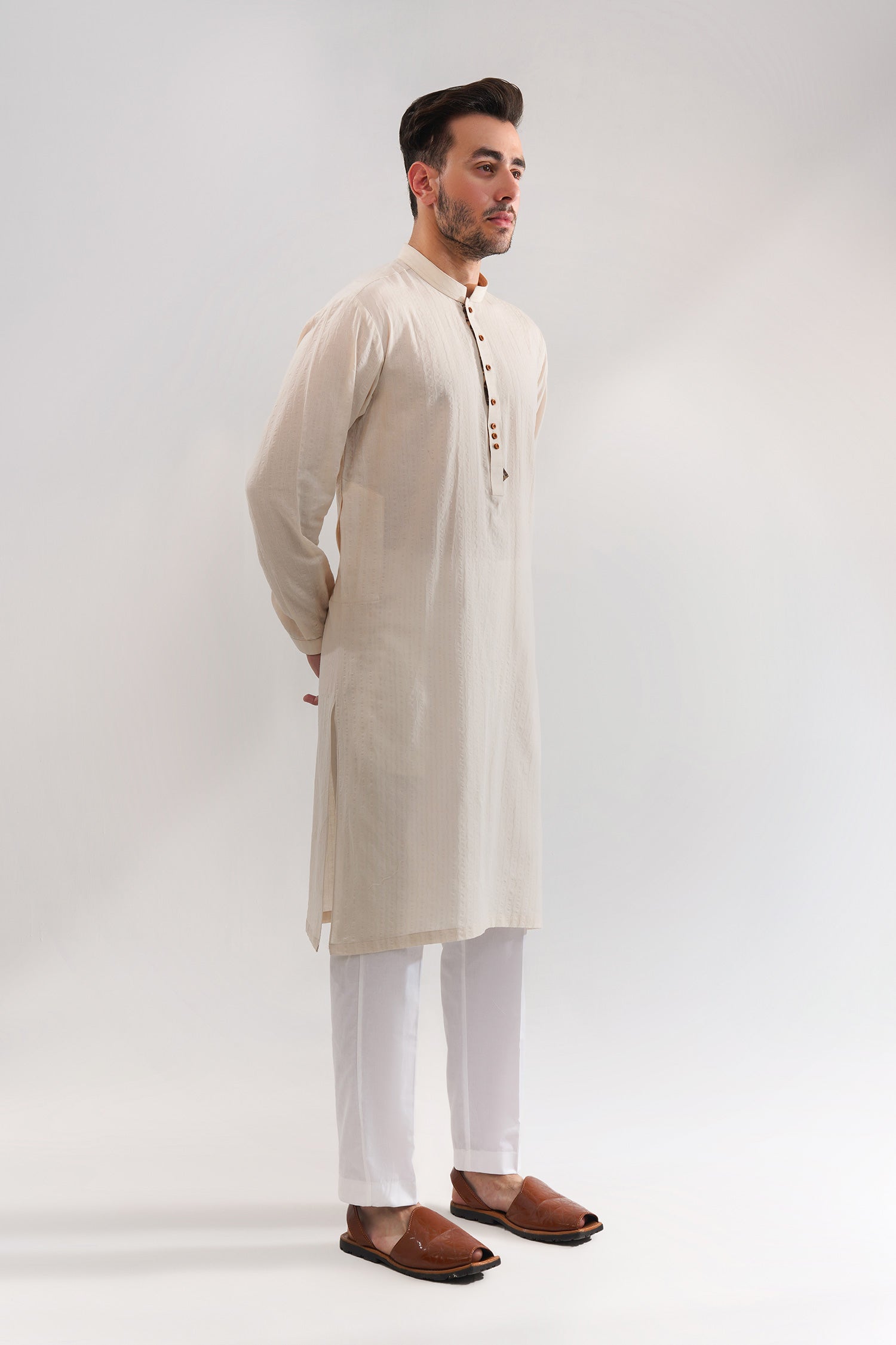 Cotton Self Lining Kurta For Men