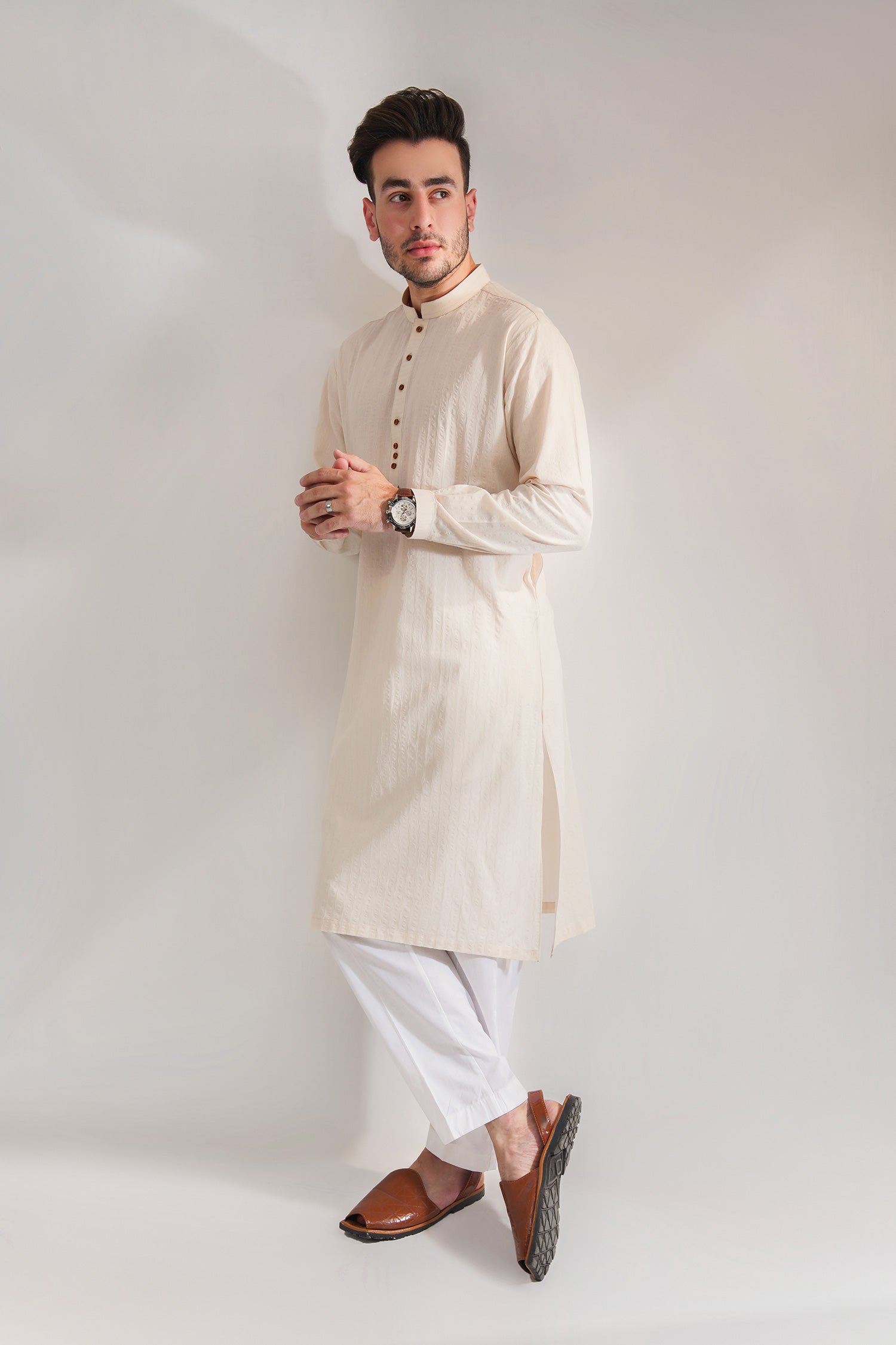 Cotton Self Lining Kurta For Men