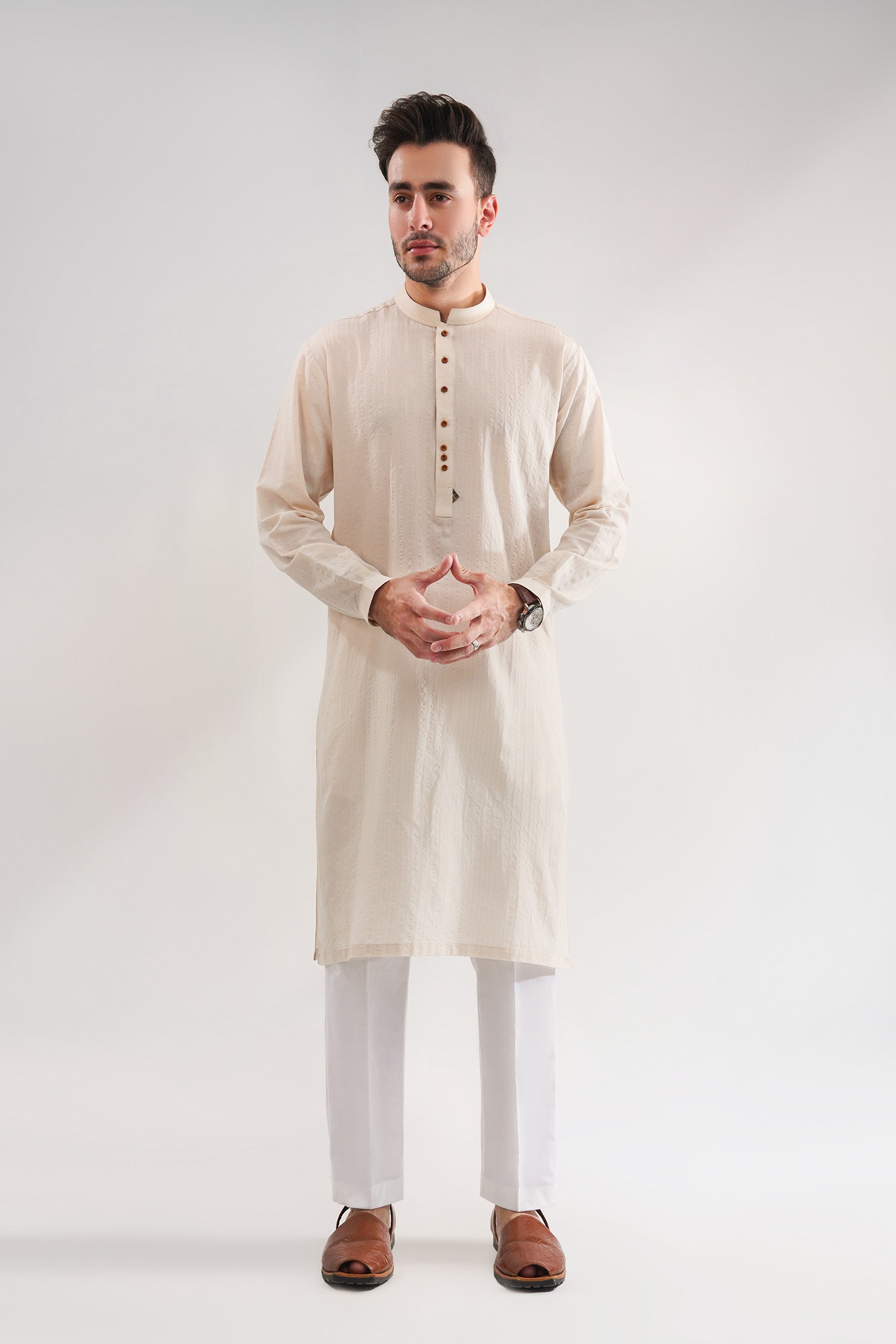 Cotton Self Lining Kurta For Men