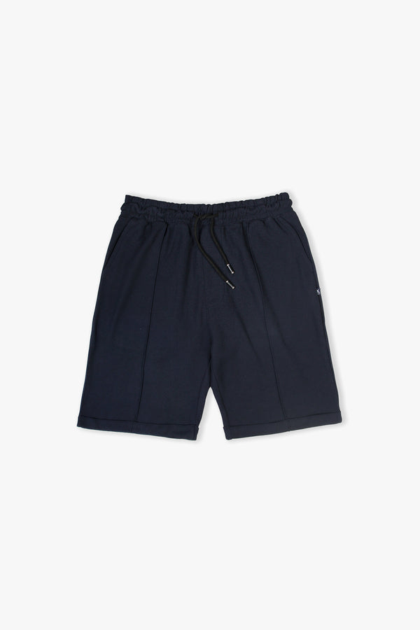 Navy Blue Men Pique Shorts