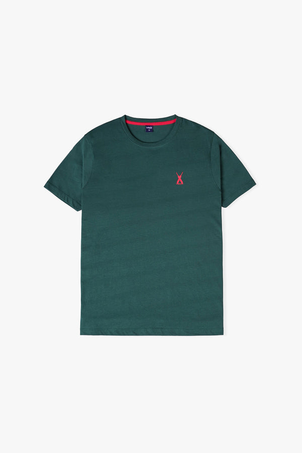 Men'S Dark Green Basic T-Shirt