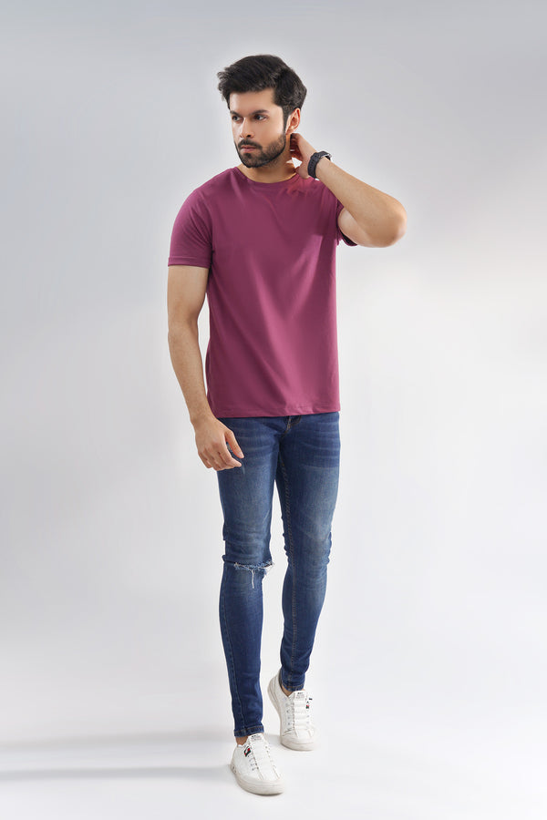 Men Turn Up Sleeve T-Shirt