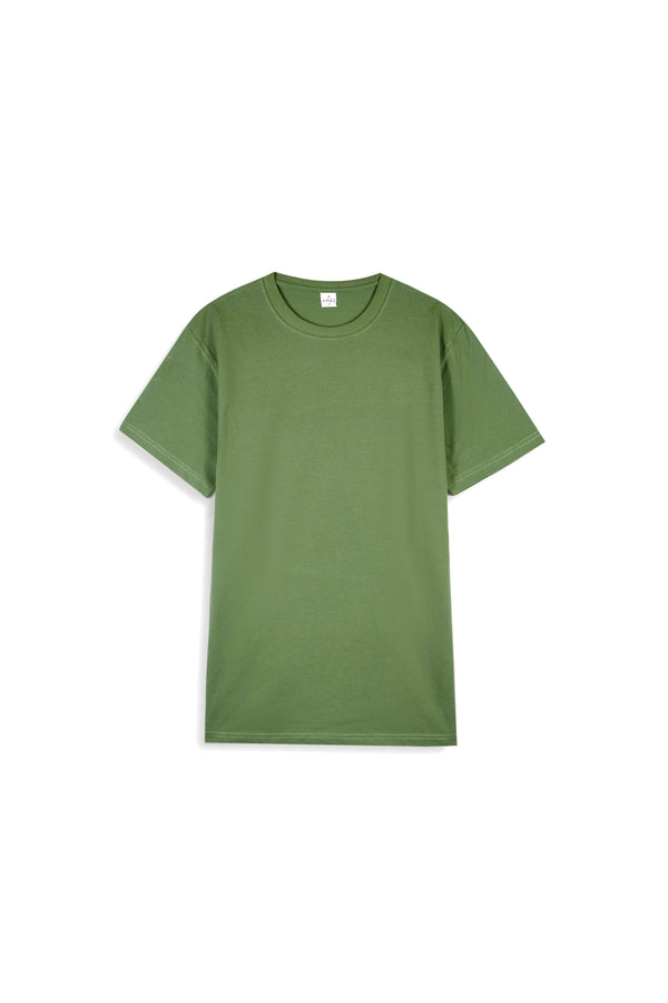 GREEN PIQUE COTTON T-SHIRT