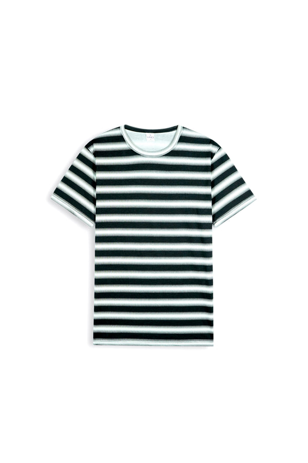 BLACK & WHITE STRIPED COTTON T-SHIRT