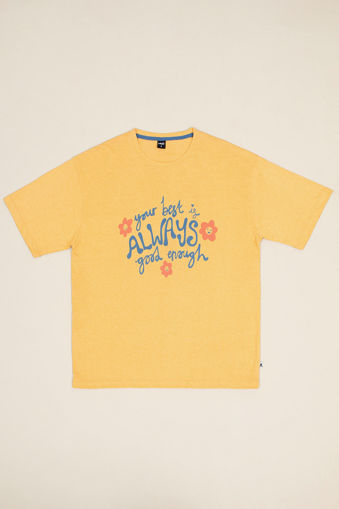Women Drop Shoulder Graphic T-Shirt Mustard