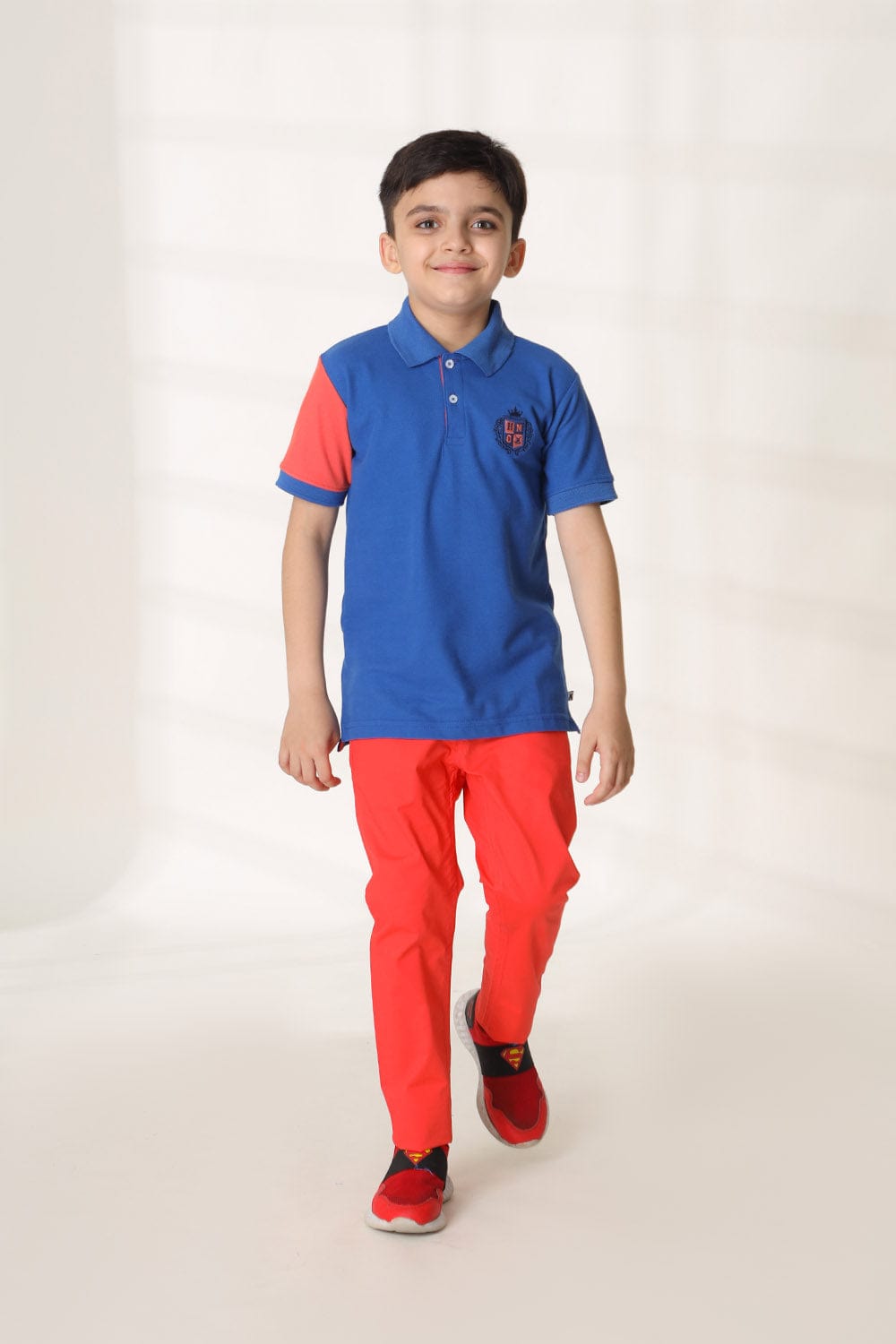Hope Not Out by Shahid Afridi Boys Knit Polo Shirt Blue Polo With Embroidered Logo