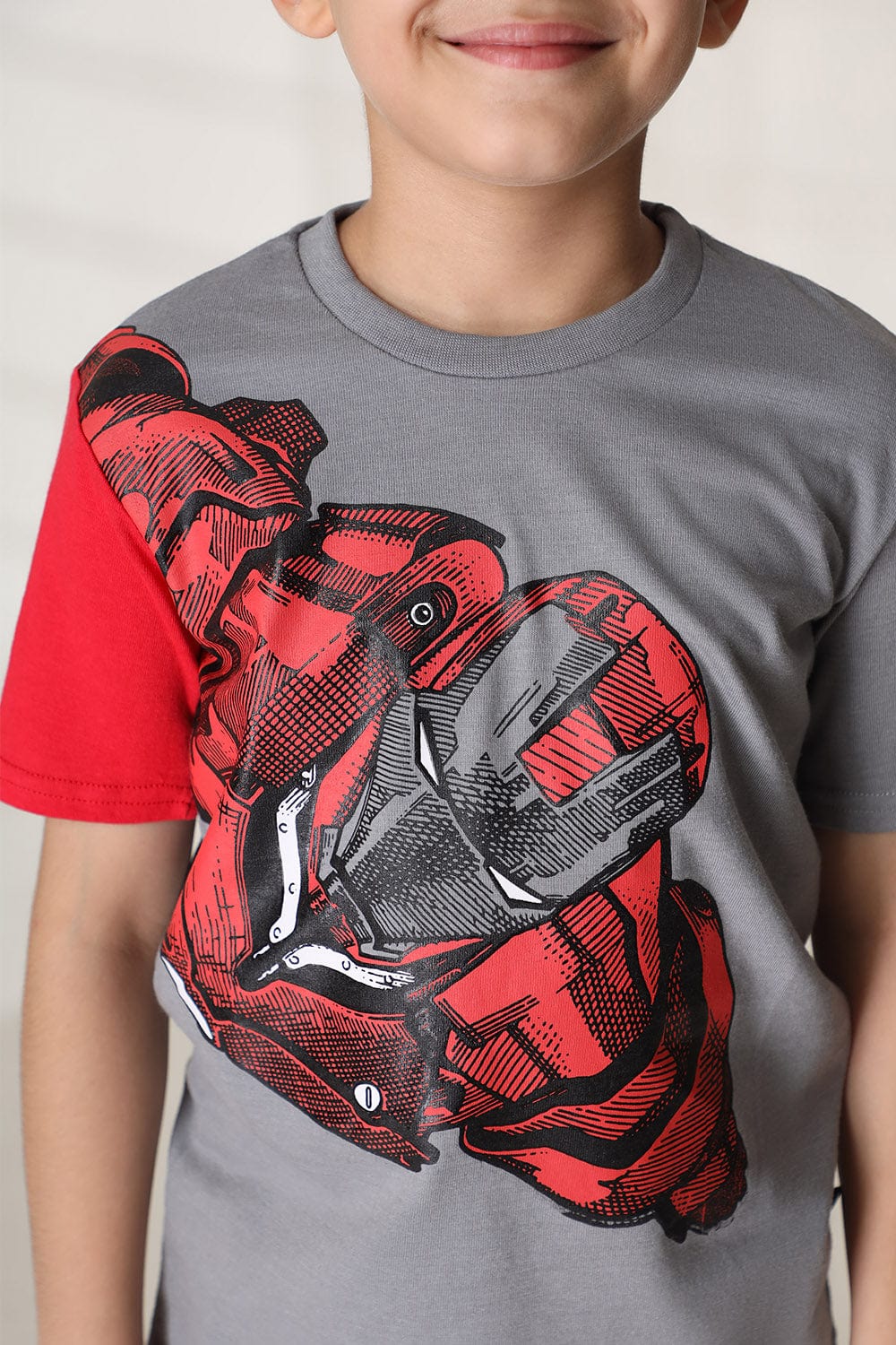 Hope Not Out by Shahid Afridi Boys Knit T-Shirt Boys Grey Iron Man T-Shirt