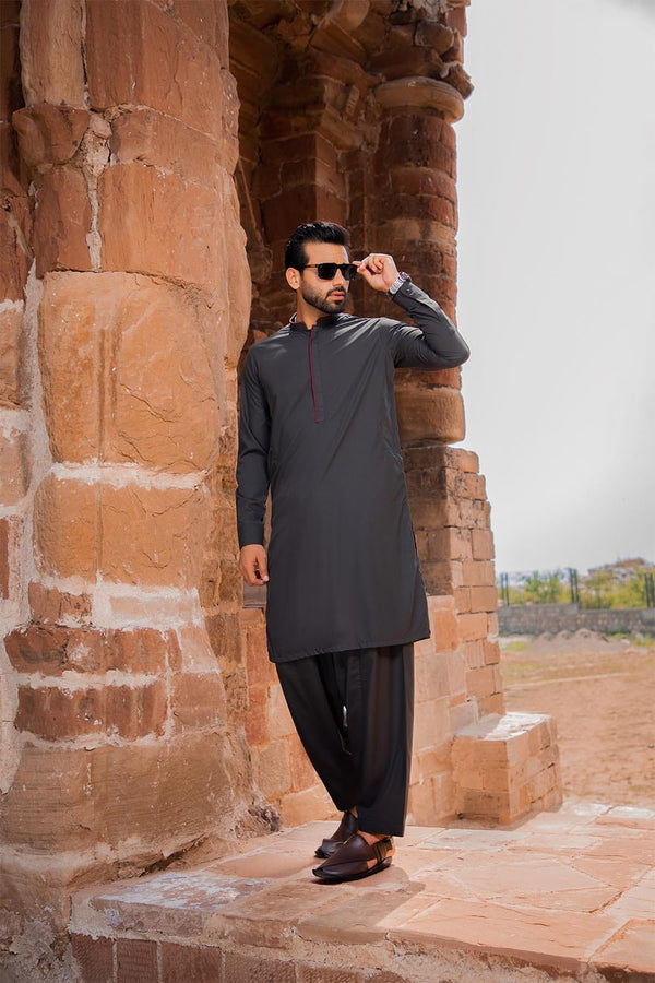 Hope Not Out by Shahid Afridi Eastern Men Shalwaar Kameez Man Black Premium Fashion Ploket 2Pcs Suit Faras