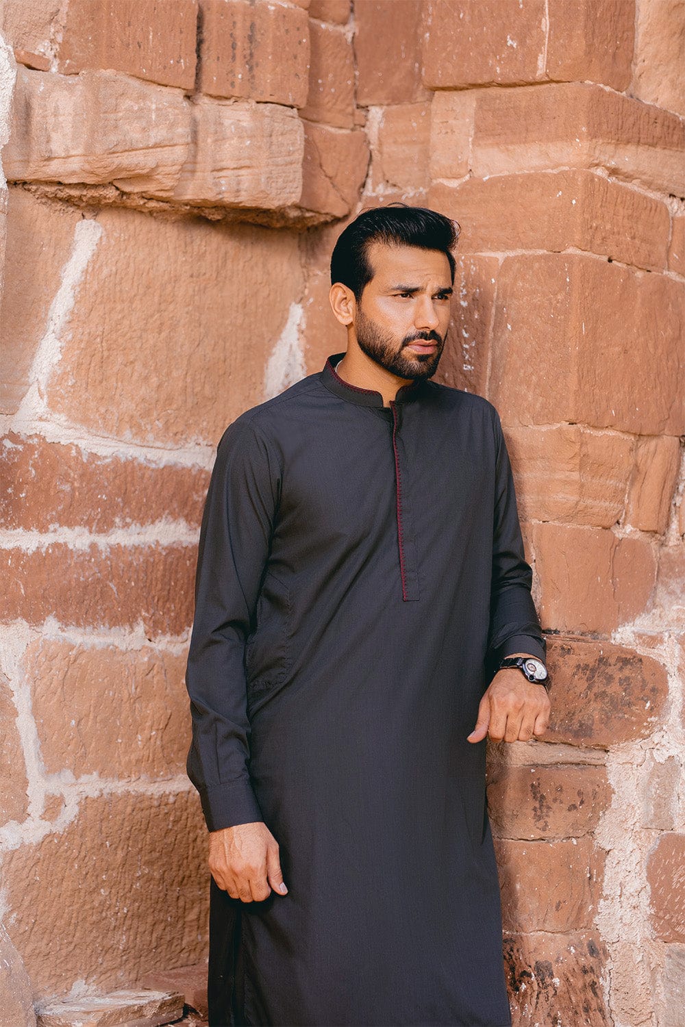 Hope Not Out by Shahid Afridi Eastern Men Shalwaar Kameez Man Black Premium Fashion Ploket 2Pcs Suit Faras