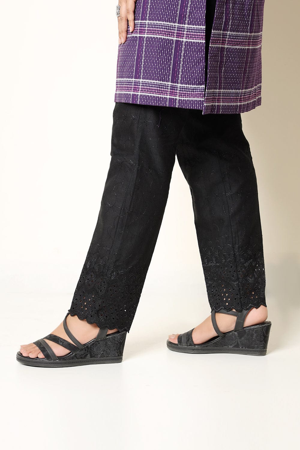 Hope Not Out by Shahid Afridi Eastern Women Trousers Chikan Kari Trouser