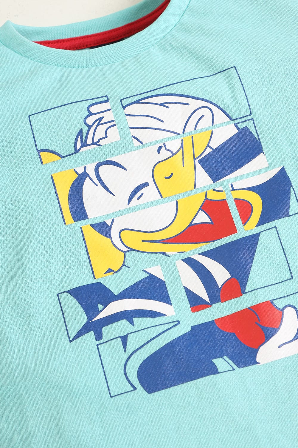 Hope Not Out by Shahid Afridi Girls Knit T-Shirt Cute Donald Duck Graphic Cyan Sleeveless T-Shirt for Girls
