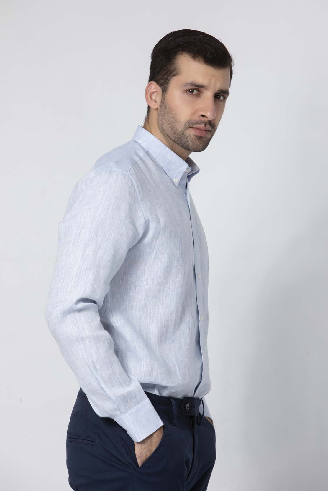 Casual Shirt - Blue Shirts HMWSS20007 - HOPE NOT OUT by Shahid Afridi