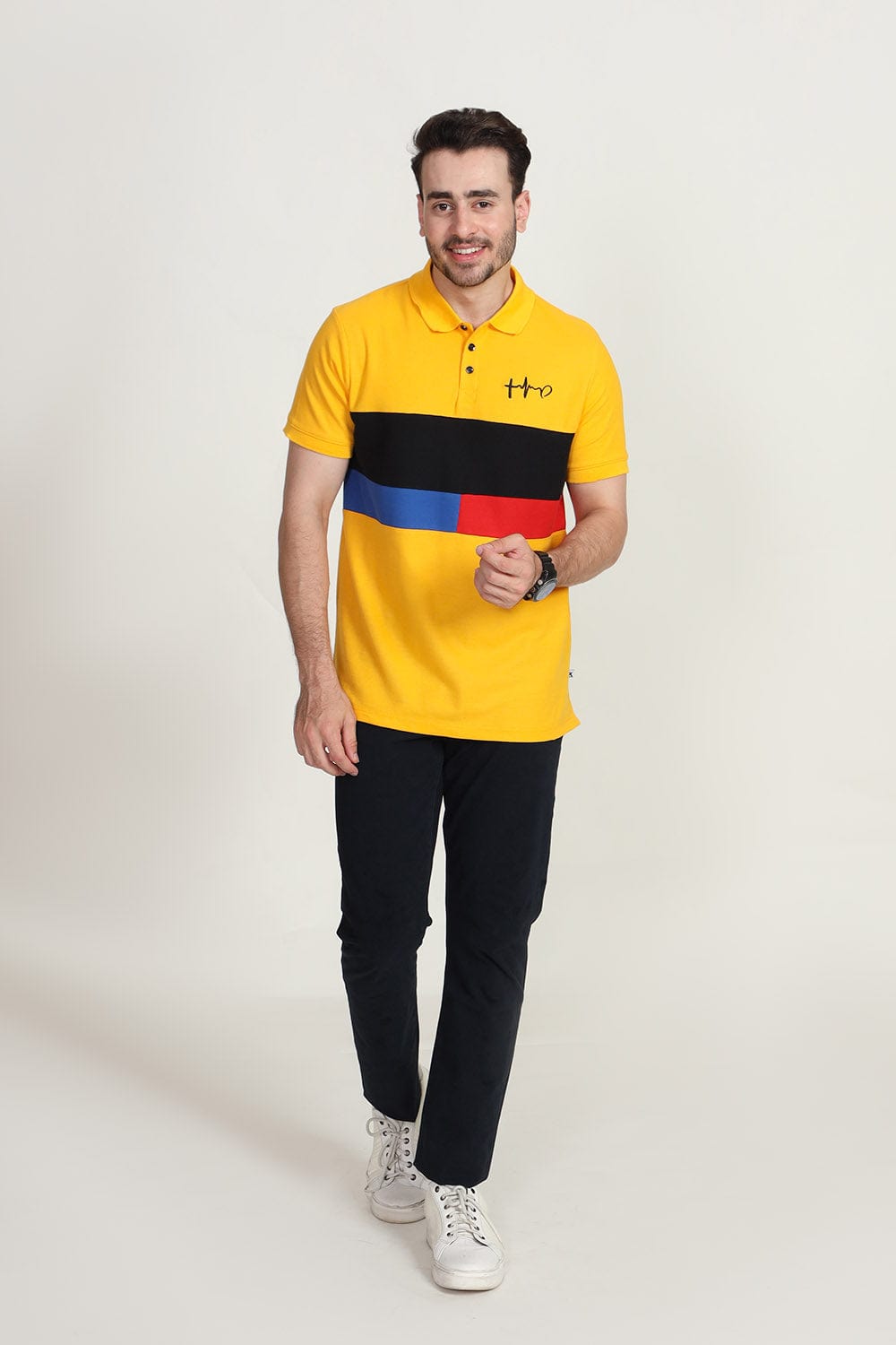 Hope Not Out by Shahid Afridi Men Polo Shirt Men Multi Panelled Polo