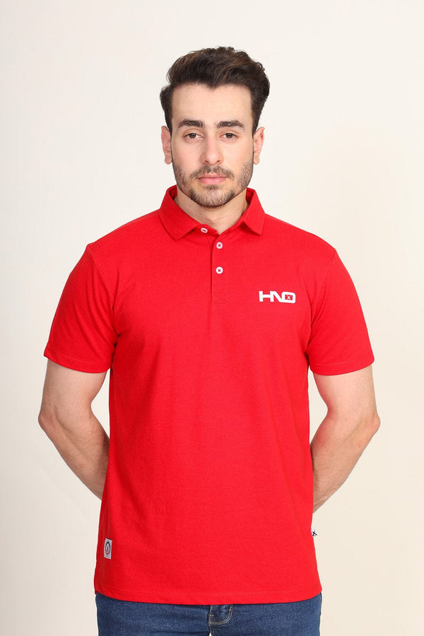 Hope Not Out by Shahid Afridi Men Polo Shirt Red Polo With Hno Logo Print