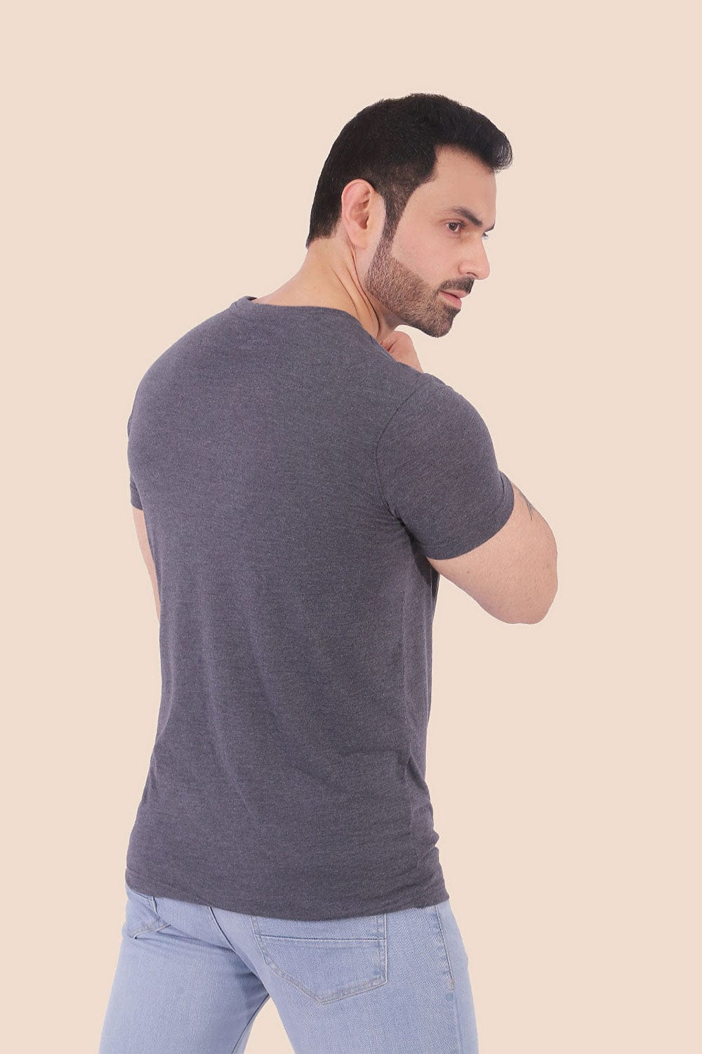 Hope Not Out by Shahid Afridi Men T-Shirt Grey Lounge Wear Tee